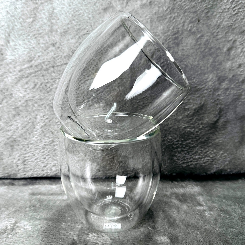 Bodum Double Wall Glass Cups Set 2 Insulated Clear Espresso Coffee‎ Latte Wine